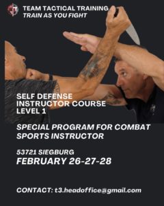 Read more about the article SELF-DEFENSE INSTRUCTOR COURSE – LEVEL 1 – 2024